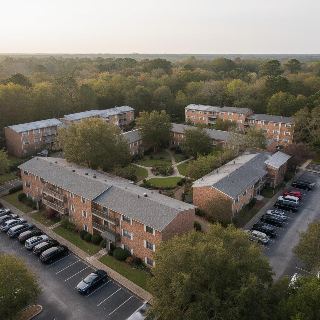 Aerial view of multifamily community